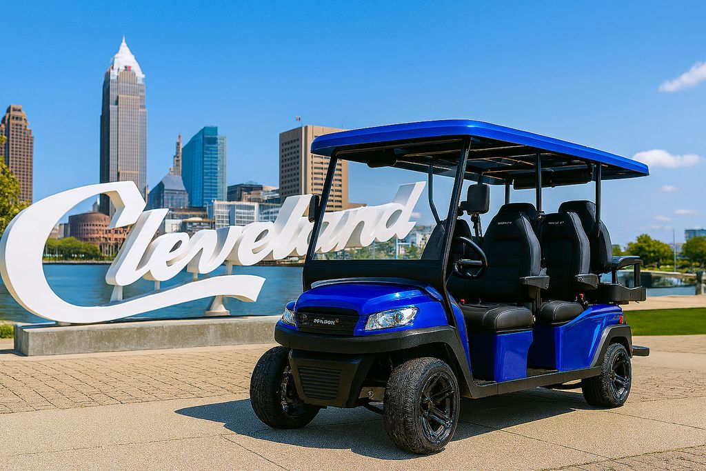 Cleveland: Geführte private Stadtführung in einem Premium-Golfwagen