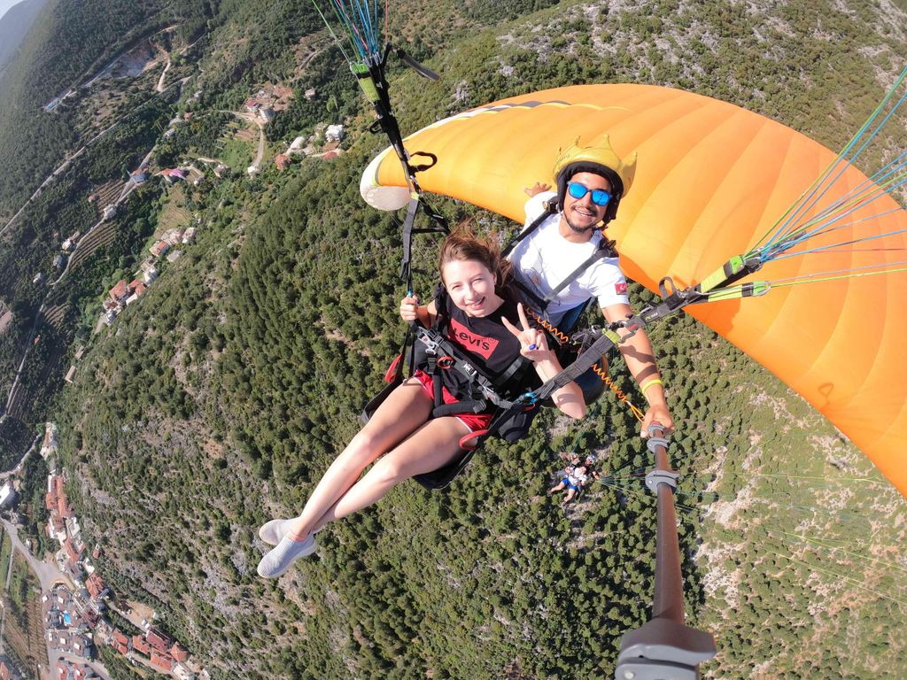 Alanya: Tandem-Paragliding über einer Burg und dem Meer