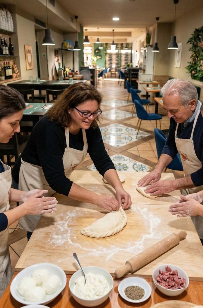 Authentischer Pizza- und Calzone-Kurs in Neapel: Mitmachen, Wein