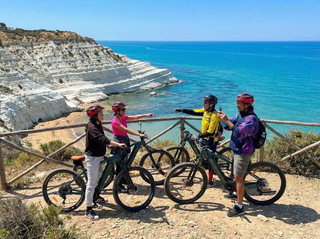 E-Bike Scala dei Turchi: Verkostung, Dörfer, Schnorcheln, Naturschutzgebiet