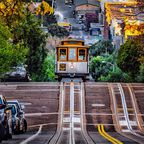 Cable Car im Viertel Russian Hill
