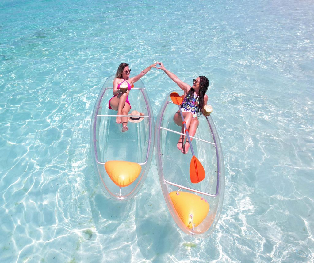 Sansibar: Transparentes Kajak und Drohne (inkl. Abholung)