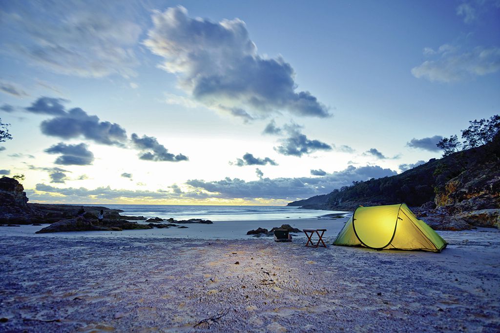 Zelten an der Küste Australiens