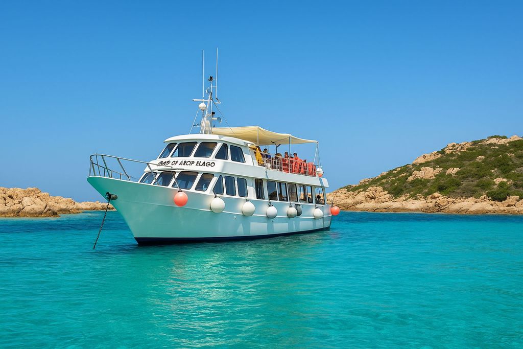 Olbia: Bootstour zum La-Maddalena-Archipel + Minibus-Transfer
