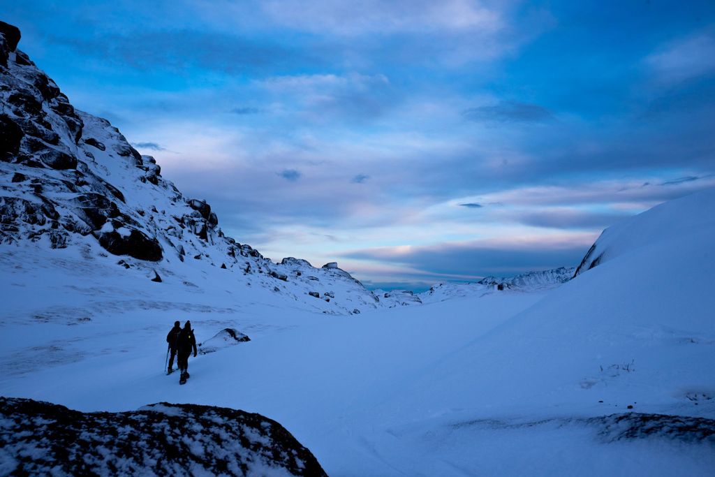 Tromso-Schneeschuhwanderung zum Aussichtspunkt