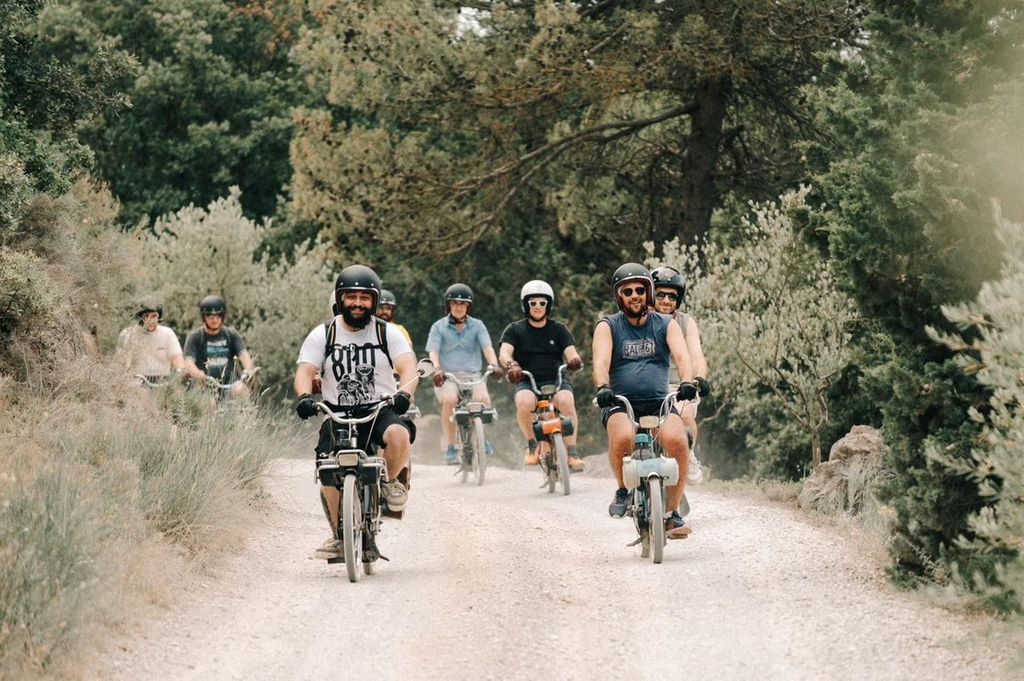 Carcassonne: Solex-Tour mit Guide und Weinverkostung