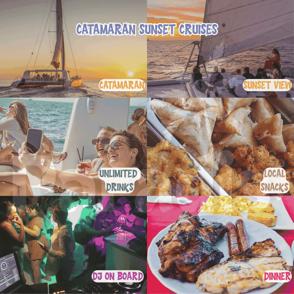 Mauritius: Katamaran-Sonnenuntergangsfahrt mit Essen, Getränken und DJ