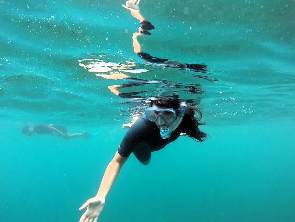 Geführte Schnorcheltour in Cambrils mit Erläuterungen zur Meeresumwelt.