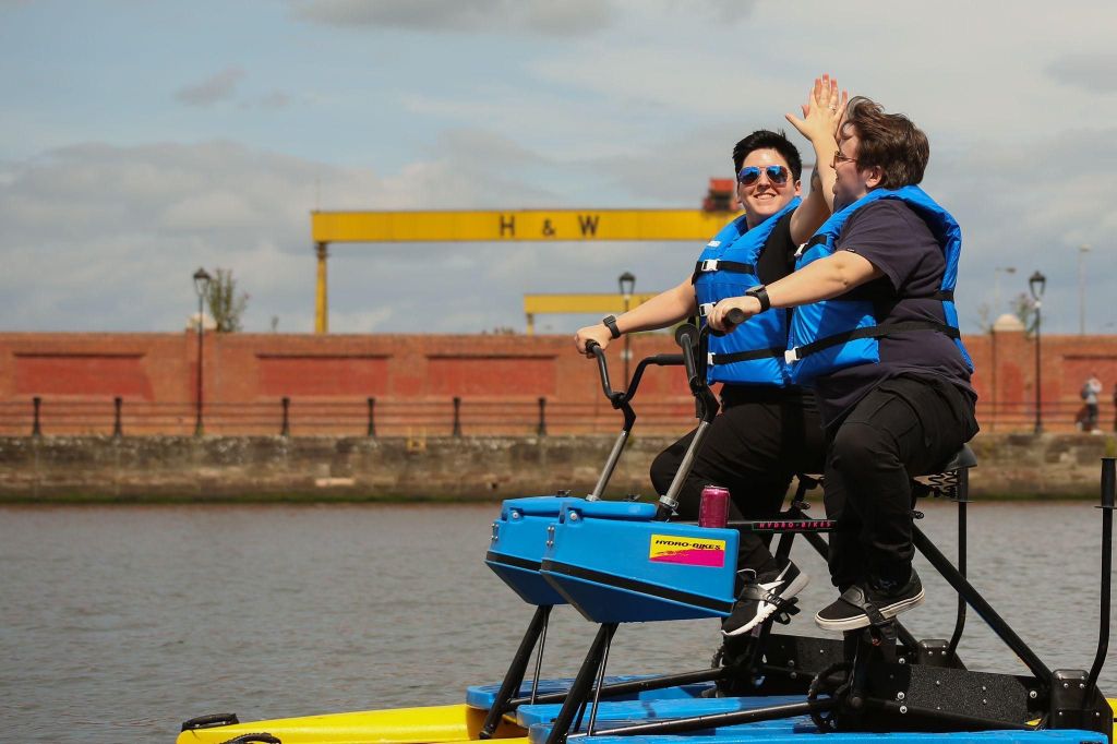 Belfast: Fluss Lagan Hydrobike Tour