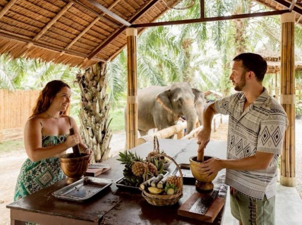 Khao Sok: Elefantenrettungszentrum mit Mittagessen und Bambus-Rafting