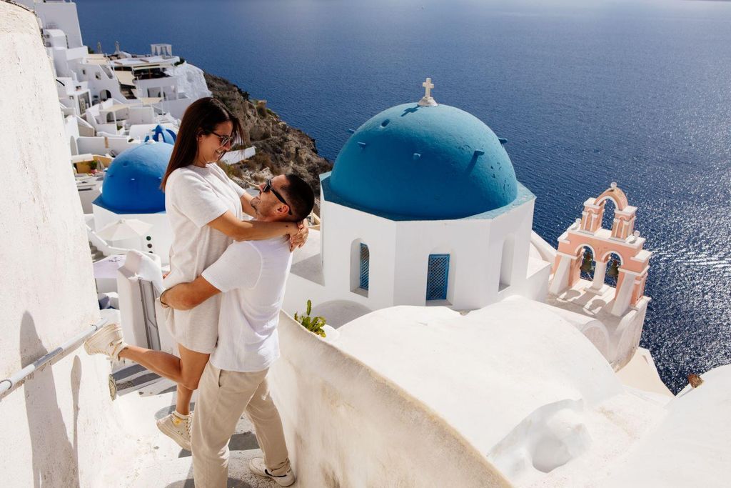 Santorini: Professionelles Fotoshooting im Dorf Oia