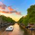 Gracht im Sonnenuntergang