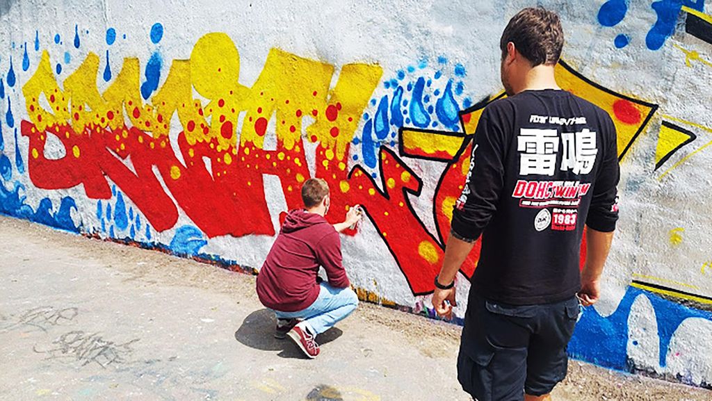 Mainz: exklusiver Graffitiworkshop mit Graffititour für Gruppen/Familien