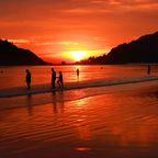 Sonnenuntergang am Strand in Goa