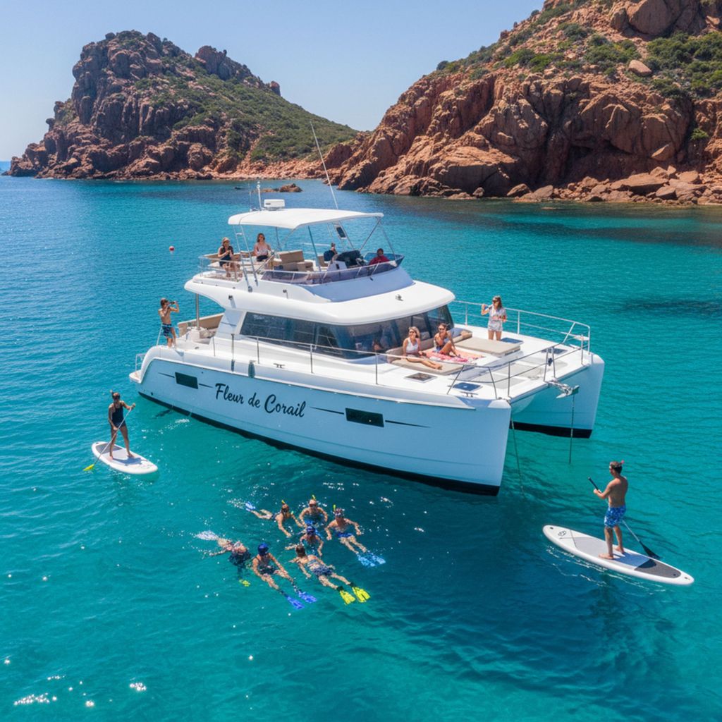 Saint-Raphaël: Katamaran-Kreuzfahrt, Spaß, Schwimmen, Paddeln & Schnorcheln