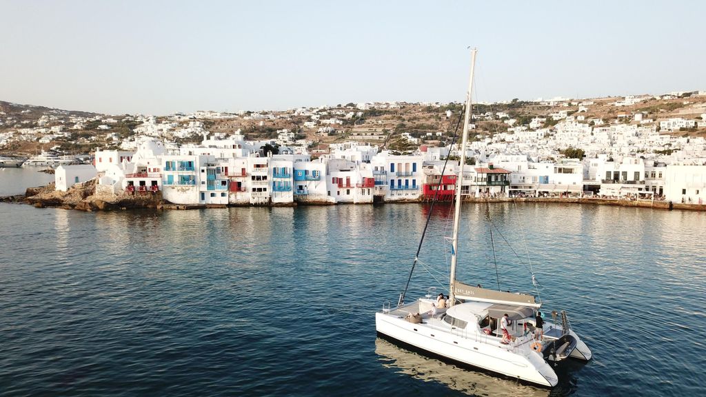 Mykonos Katamaran Delos Rhenia halbprivate Kreuzfahrt