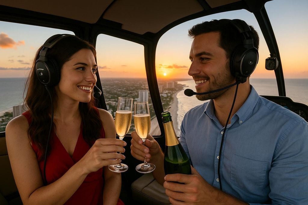 Fort Lauderdale: Romantischer Champagner-Hubschrauberflug