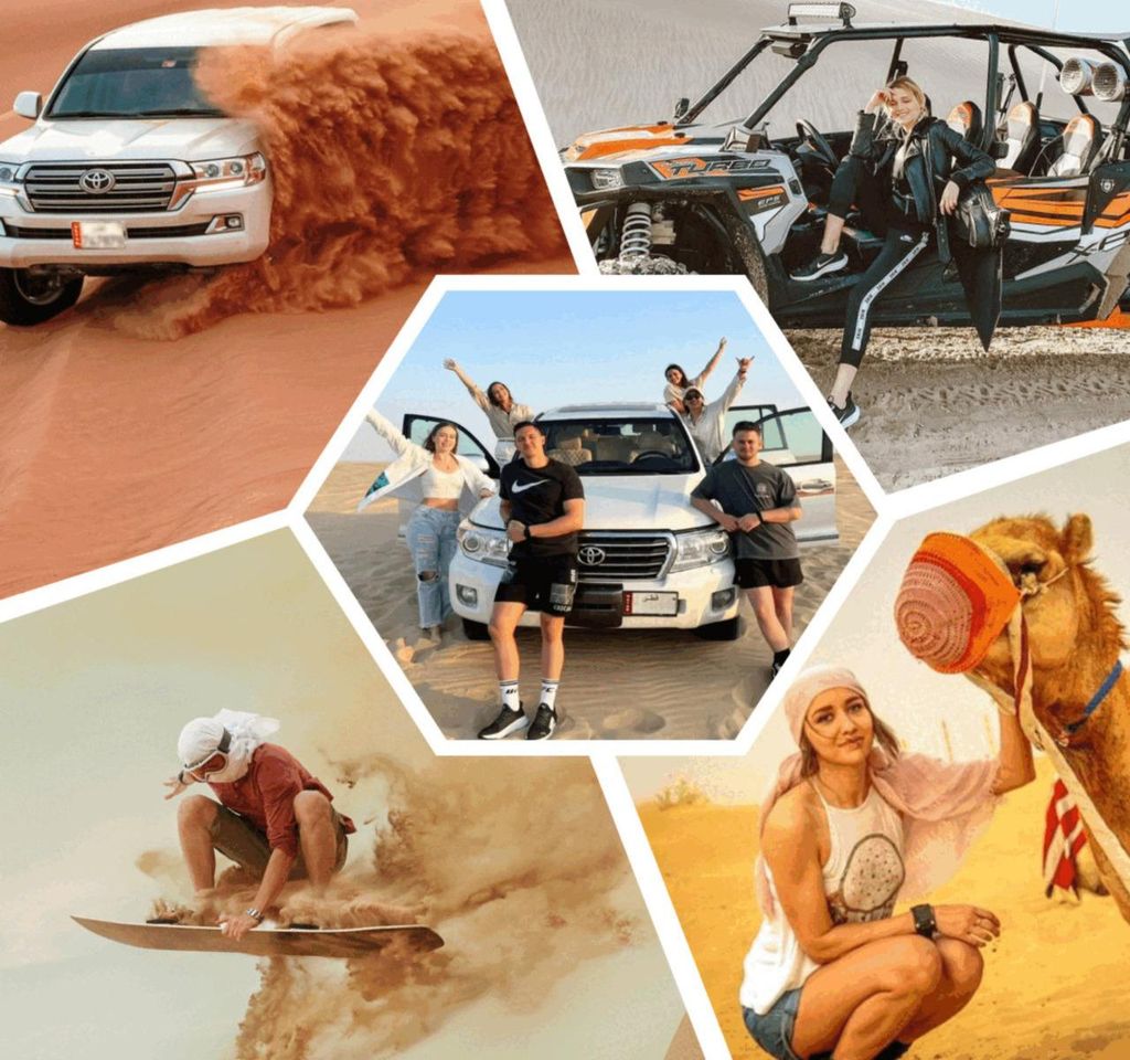 Wüstensafari, Quad Bike, Kamelritt, Falke & Sandboarding