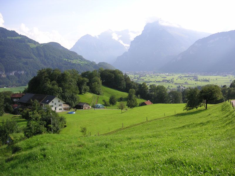 Blick auf Almen oberhalb von Weesen