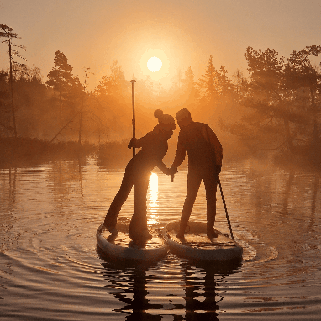 Von Riga: SUP-Tour bei Sonnenaufgang in Cenas Tīrelis
