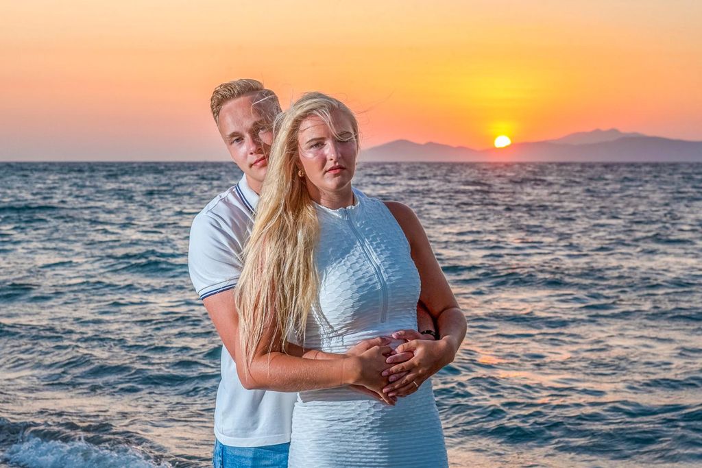Sonnenuntergang Fotoshooting am Strand der Insel Kos