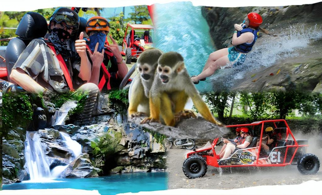 3x1: Monkeyland, Damajagua-Wasserfälle & Buggy-Tour in Puerto Plata
