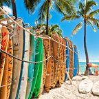 Surfbretter am Waikiki Beach