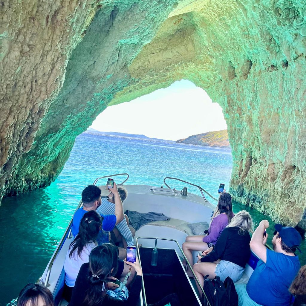 Zakynthos: Glasbodenboot nach Navagio, Höhlen & White Beach