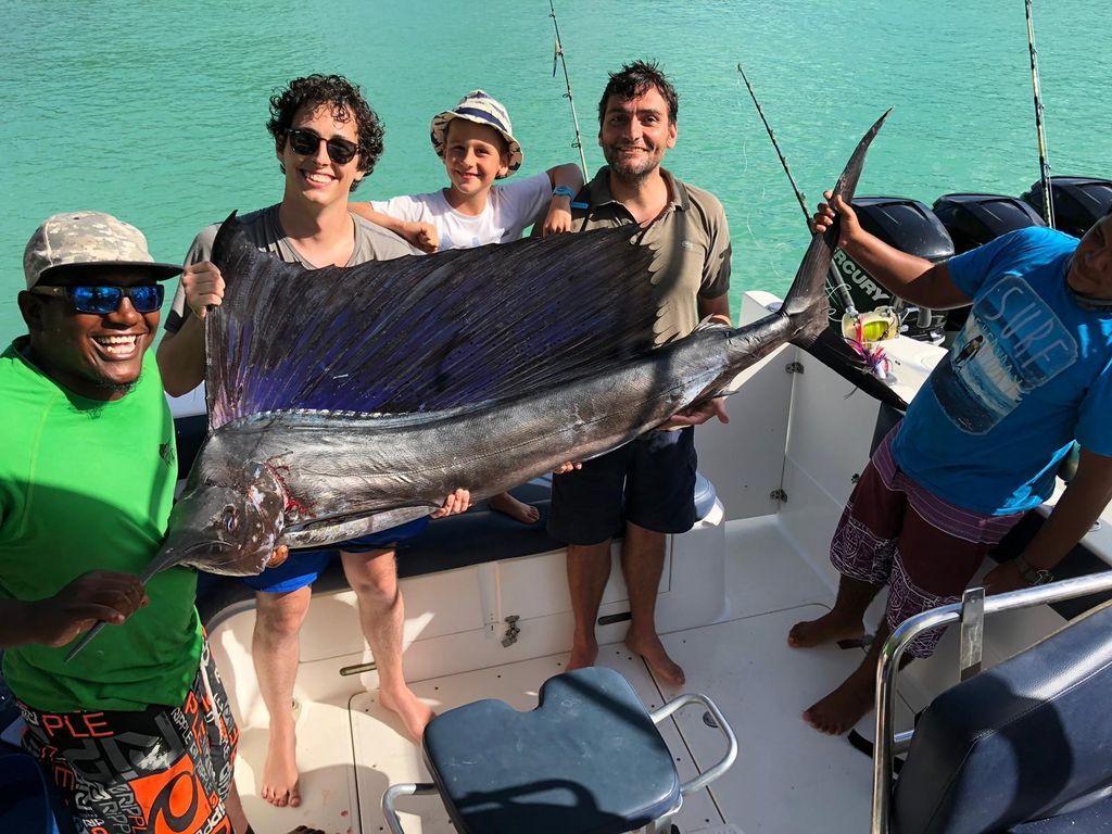 Halbtagsfischen, Praslin, Seychellen.