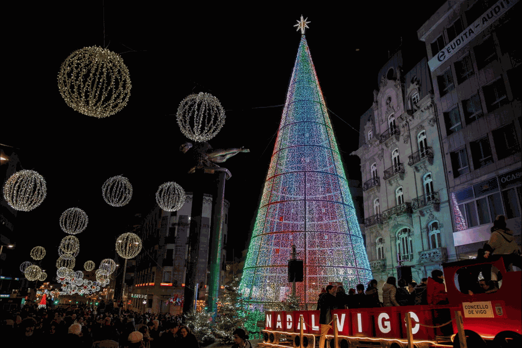 Vigo: Weihnachtslichter-Rundgang zu Fuß