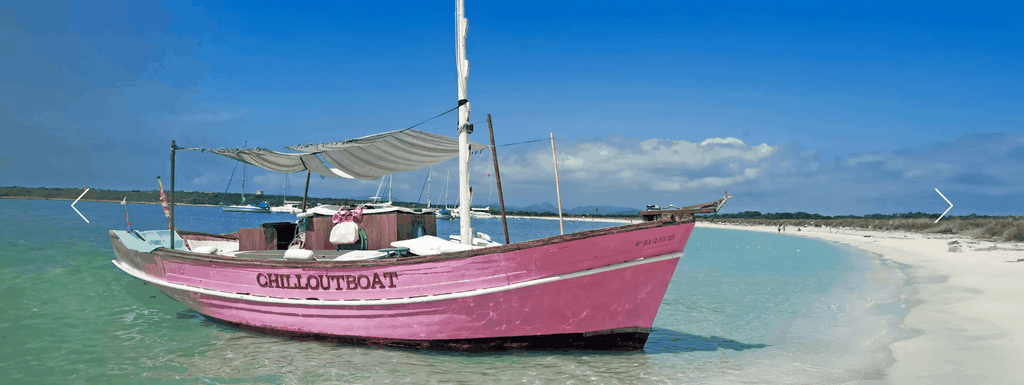 Tour Formentera: s'Espalmador und Illetes. Boot 9 m. Kapazität 12 Personen.