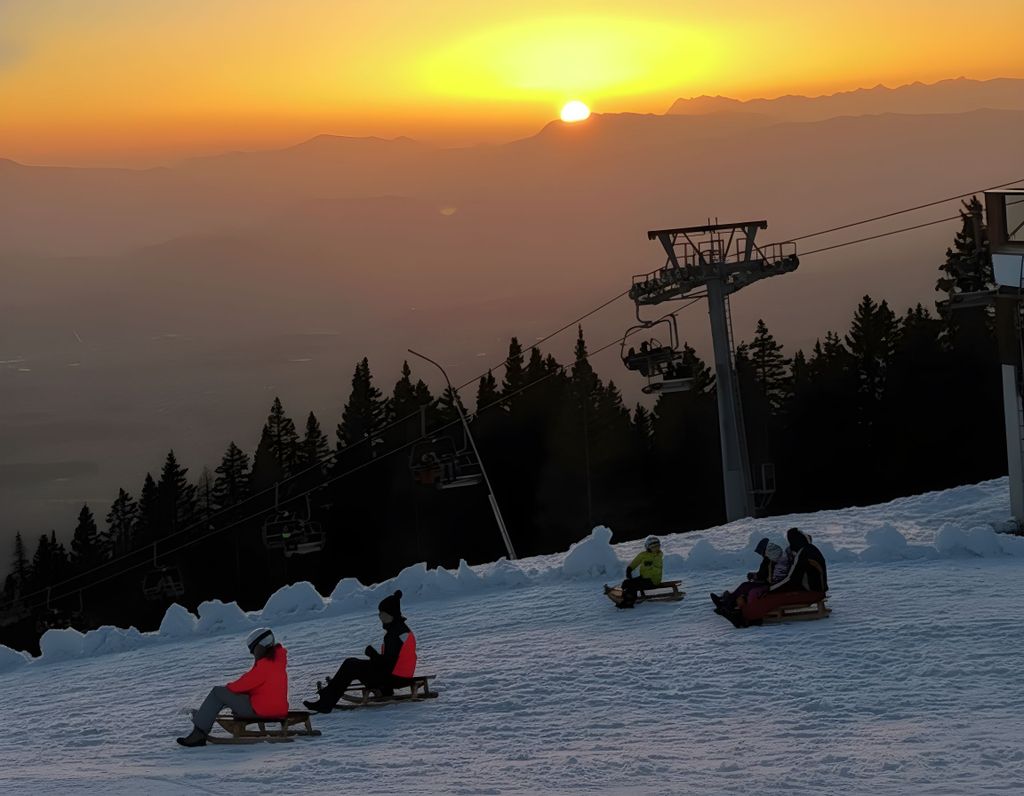 Ljubljana: Krvavec – Nachtrodelabenteuer