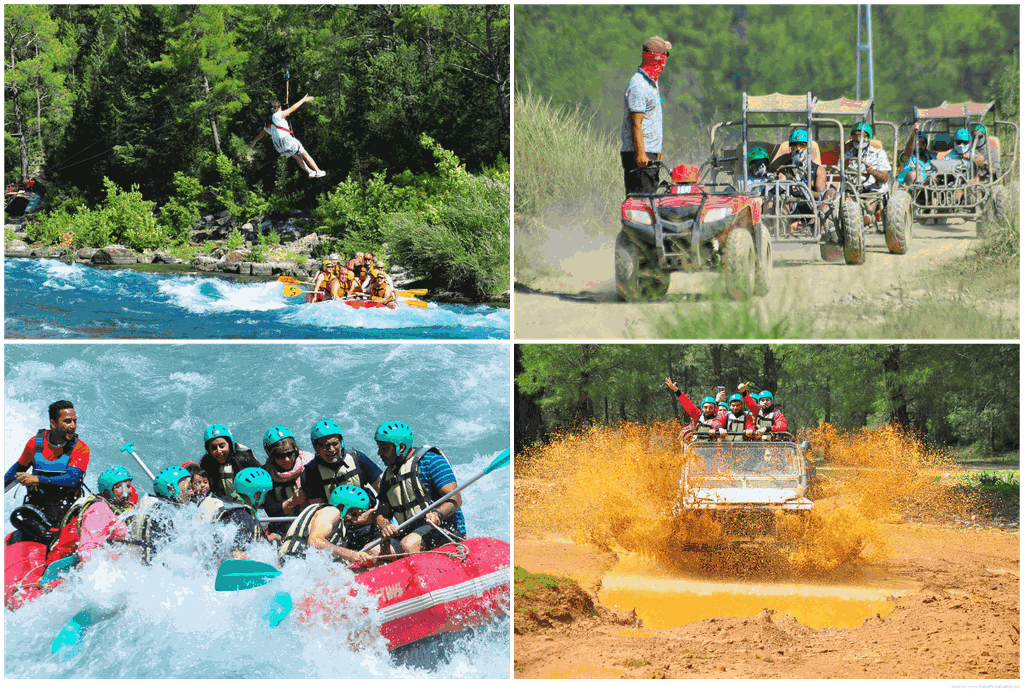 Alanya: Rafting, Zipline, Quad, Buggy, Jeep Tour mit Mittagessen
