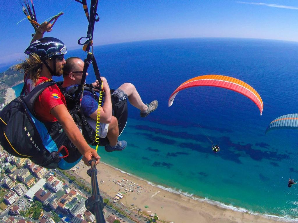 Von der Stadt Side: Alanya Tandem Paragliding mit Strandbesuch