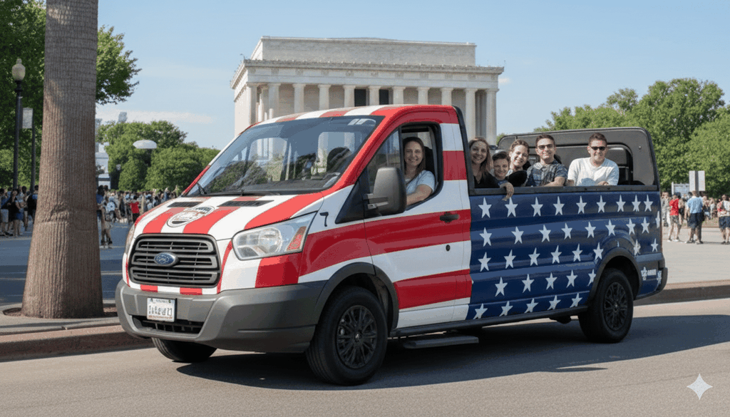 Geführte Tour durch Washington, D.C. mit Geschichte & Denkmälern im offenen Minibus
