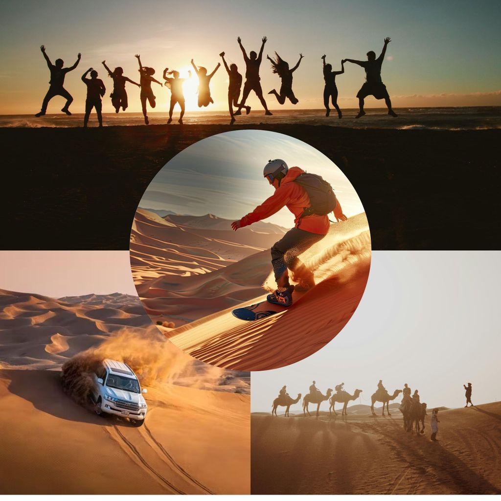 Doha: Gemeinsame Wüstensafari, Sandboarding, Kamelritt