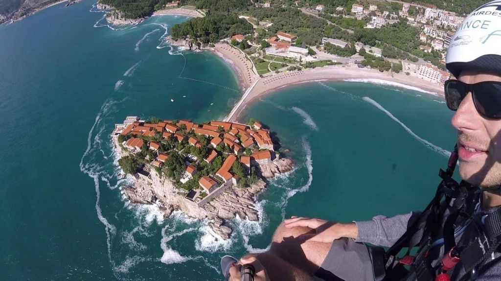 Gleitschirmfliegen in Montenegro: Sveti Stefan Luftausflug