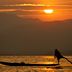 Sunset über Inle Lake mit Fischer