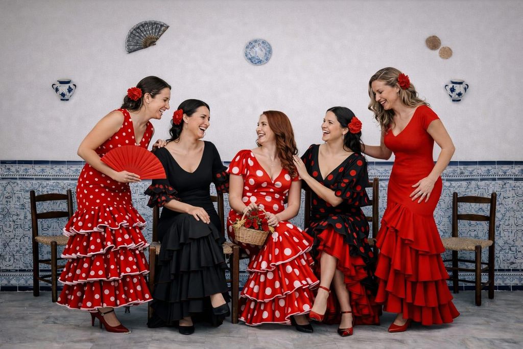 Mijas Pueblo: Fotoshooting in spanischer Tracht für Freunde