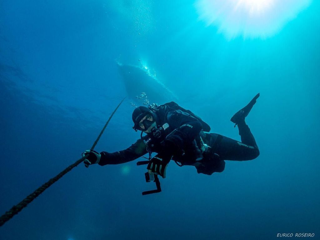Ganz erster Tauchgang im Meer von Peniche