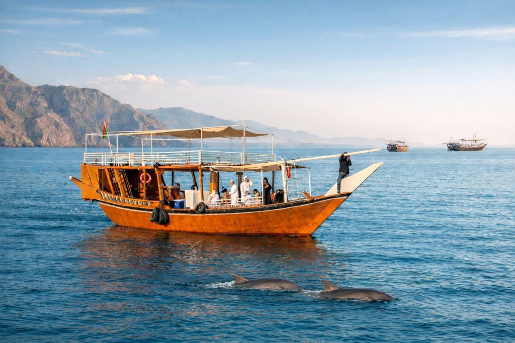 Private Dau-Fahrt durch die Fjorde von Khasab mit Delfinen & Kajakfahren